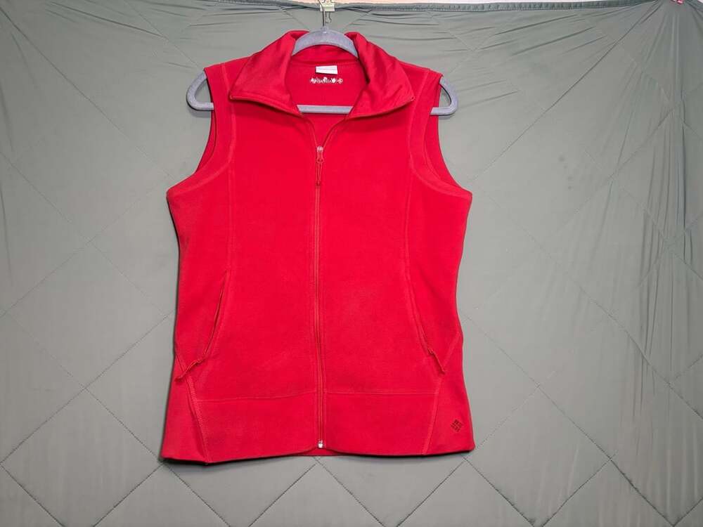 Columbia Fleece Vest Red Full Zip